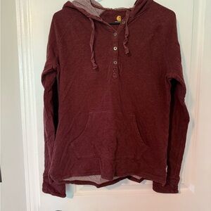 Burgundy Carhartt button up Hoodie